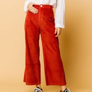 AMUSE SOCIETY Good Company Crop Wide Leg Corduroy